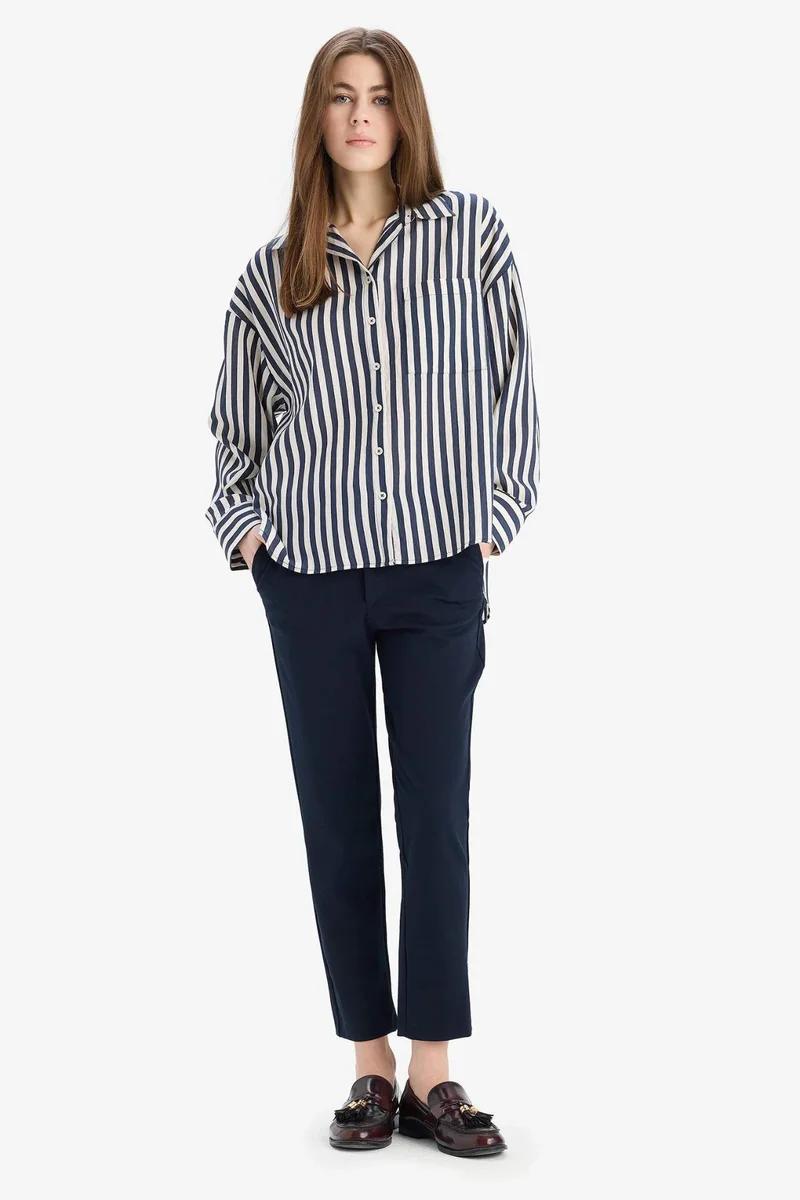 ديفاكتو Normal Waist Basic Ankle Length Classic Chino Pants
