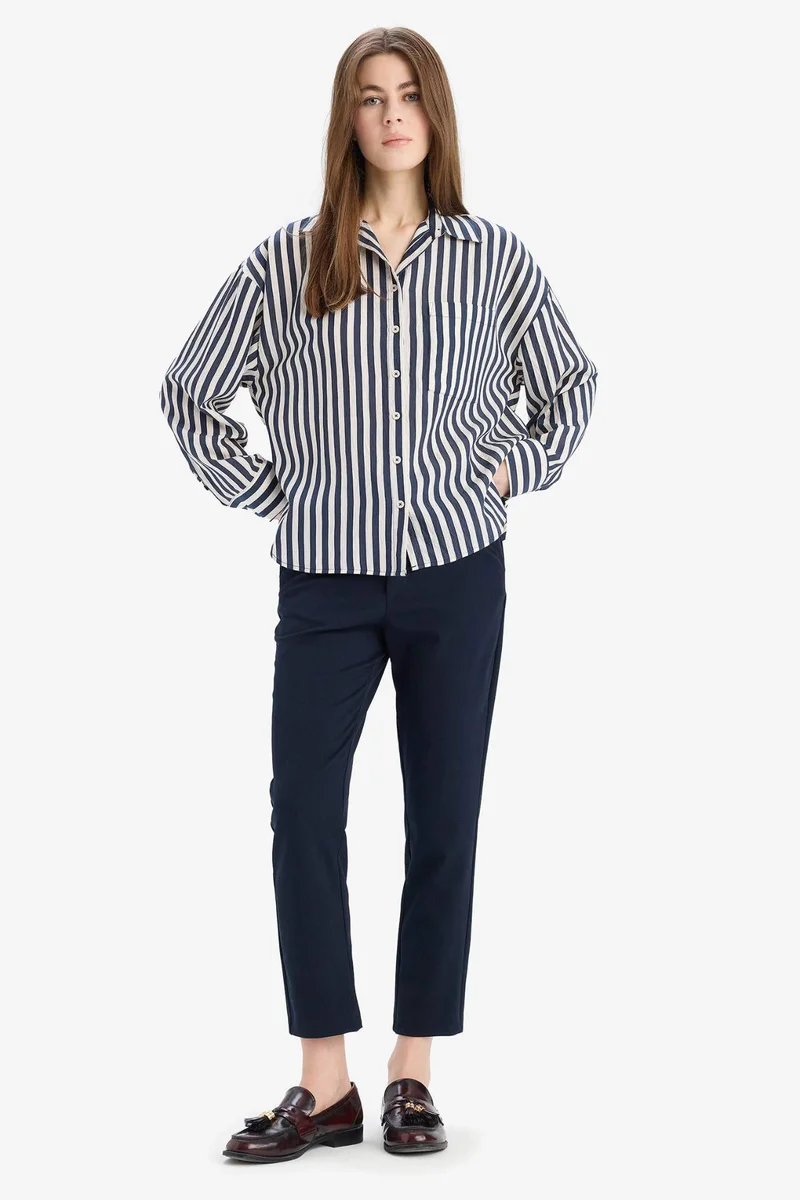 ديفاكتو Normal Waist Basic Ankle Length Classic Chino Pants