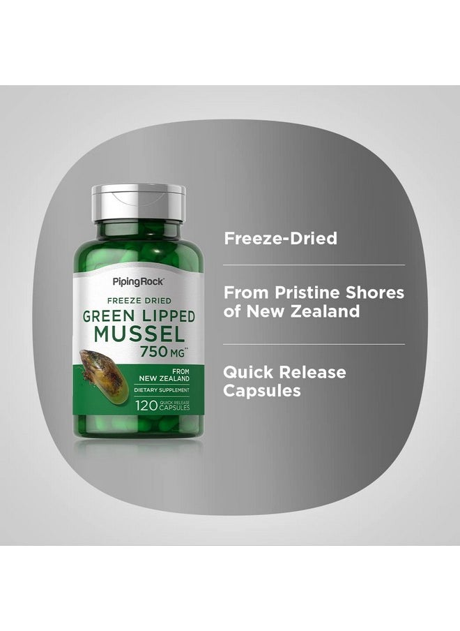 Piping Rock - Green Lipped Mussel 750Mg ; 120 Capsules ; Freeze Dried Supplement From New Zealand ; Nongmo Gluten Free - Image 1