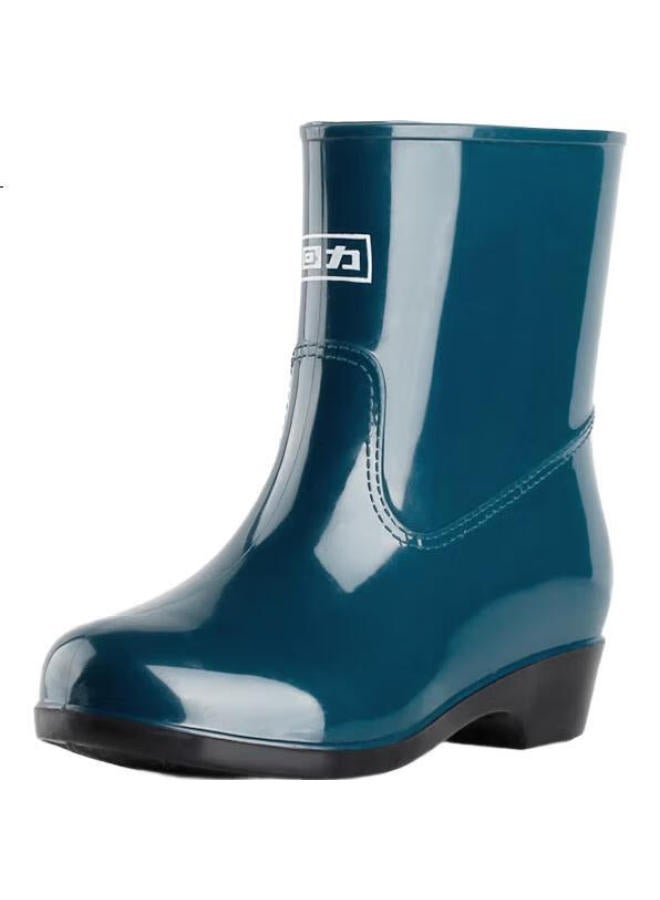 Warrior Women's Rain Boots, Adult Mid-calf Rain Boots, Waterproof Shoes, Rubber Shoes, Overshoes, Water Boots Hxl23-s, Green-youyou, Size 37 - Image 1