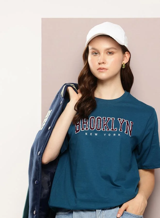 Dillinger Women Oversized Embroidery T-Shirt