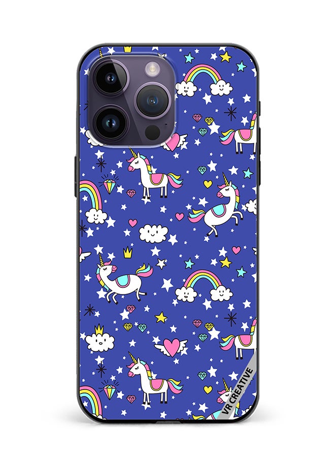 VR CREATIVE Protective Case Cover For Apple iPhone 15 Pro Unicorns Design Multicolour - Image 1