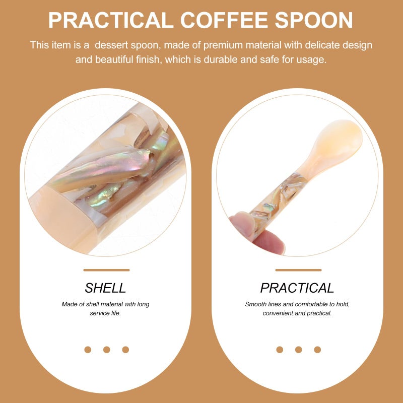Multipurpose Shell Spoon for Dessert Caviar Coffee Stirring Random Color Kitchen Tableware - Image 5