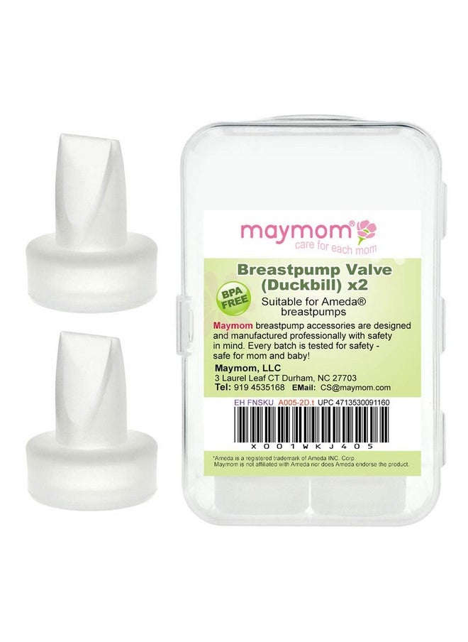 Maymom - Pump Valve Compatible With Ameda Mya Joy Purely Yours Pumps; 2 Count Duckbills To Replace Ameda Pump Valves; Retail Packaging Factory Sealed - Image 1