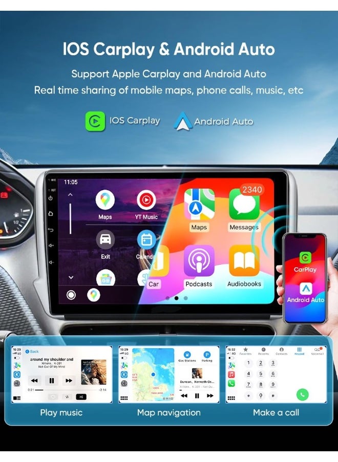 Vierex - Android Car Stereo Screen For Peugeot 2008 208 Compatible 2012-2018 With Apple Carplay Android Auto Wireless 8GB RAM 128GB RAM WiFi DSP FM Radio Bluetooth Fast Interface - Image 1