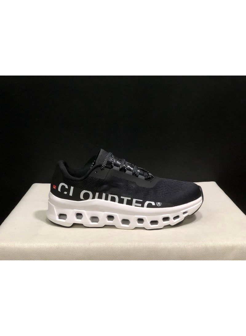 CLOUDTec Casual Running Shoes for Men, Black with White Sole - Image 1