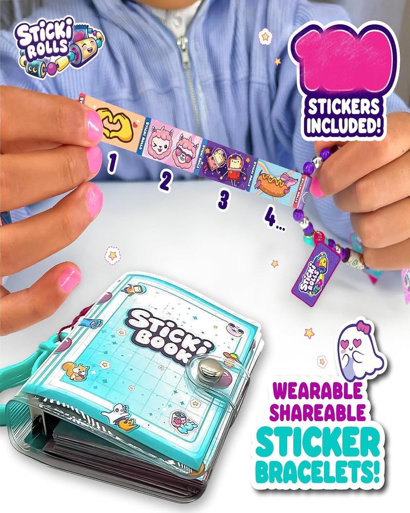 Vihaanta 160PCS Sticky Rolls Bracelet, Perfect for School, Parties, DIY Stickers for Teens, Fun Wearable and Shareable Stickers for Bracelets, Notebooks, and Water Bottles - Image 3