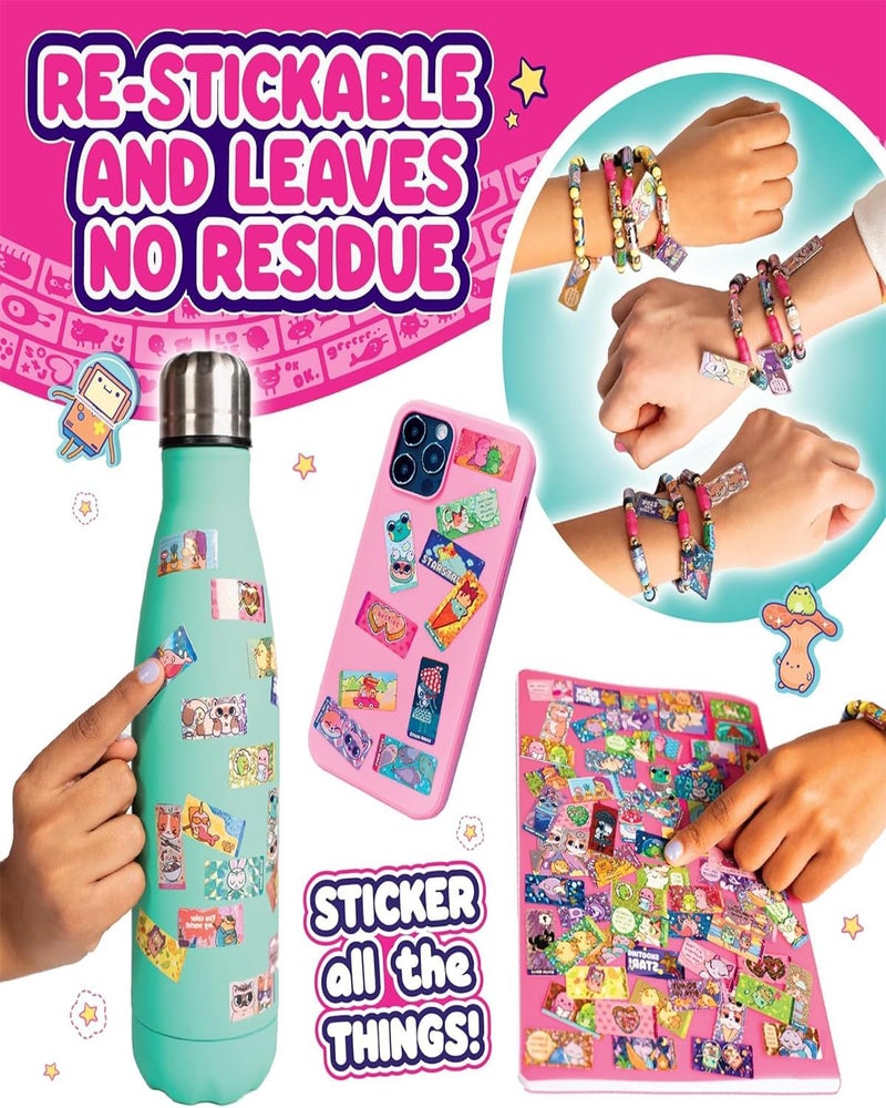 Vihaanta 160PCS Sticky Rolls Bracelet, Perfect for School, Parties, DIY Stickers for Teens, Fun Wearable and Shareable Stickers for Bracelets, Notebooks, and Water Bottles - Image 4