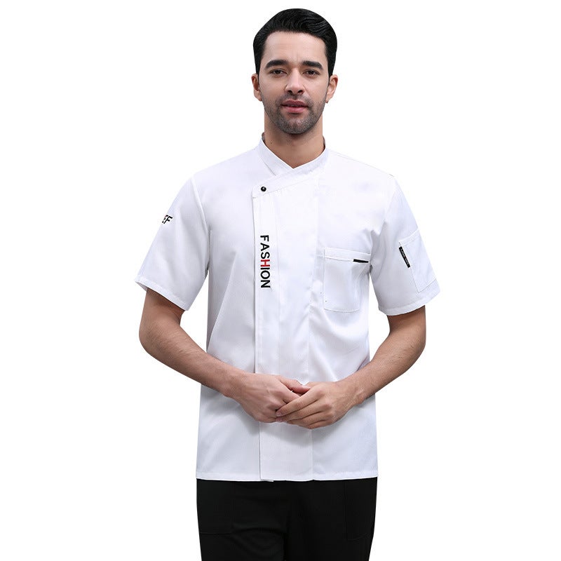 Chef Uniform Short-Sleeved Men'S Summer Wear Breathable Chef Work Clothes Custom Printed Kitchen Clothes Restaurant El Catering Women - Image 5