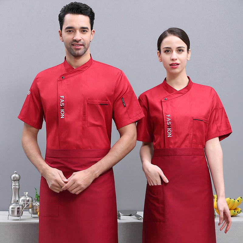 Chef Uniform Short-Sleeved Men'S Summer Wear Breathable Chef Work Clothes Custom Printed Kitchen Clothes Restaurant El Catering Women - Image 2