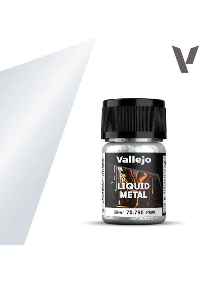 فاليجو الذهب السائل 790 الفضي، 35 مل - طلاء أكريليك معدني للمجسمات والنماذج والأعمال الفنية
