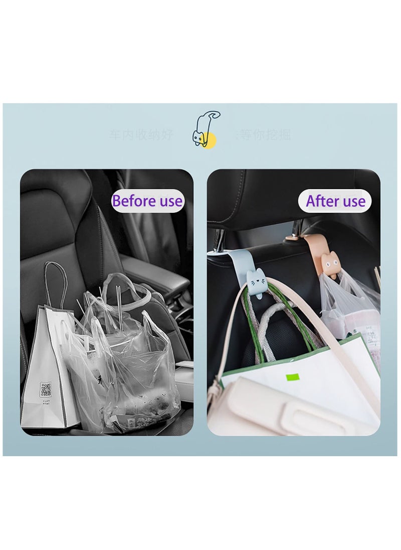 Excefore Car Seat Headrest Hooks, 8 Pack Universal Car Back Seat Brackets, Car Bag Holder Hooks, Car Seat Back Organizers Car Accessories Vehicle Rear Seat Backseat Hanger For Purse Bags Coats Grocery Bags  - Image 2