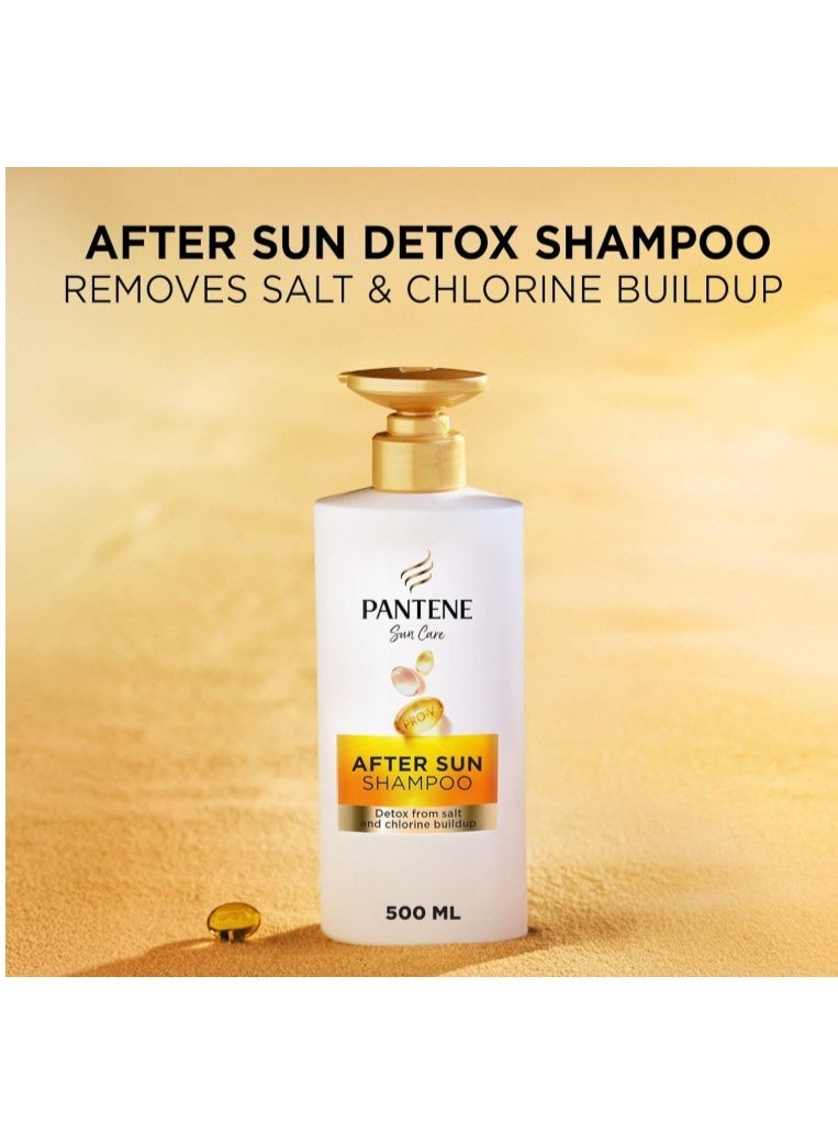 Pantene Sun Care After Sun Shampoo, Detox from Salt & Chlorine Buildup, Sparkling Fresh Scent, Transparent Formula, 500ml - Image 2