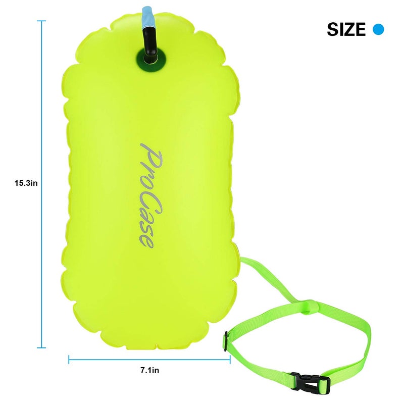 ProCase Swim Buoy Float, Swimming Bubble Safety Float with Adjustable Waist Belt for Open Water Swimmers, Triathletes, Snorkelers, Kayakers, Safe Swim Trainers -Neonyellow - Image 3