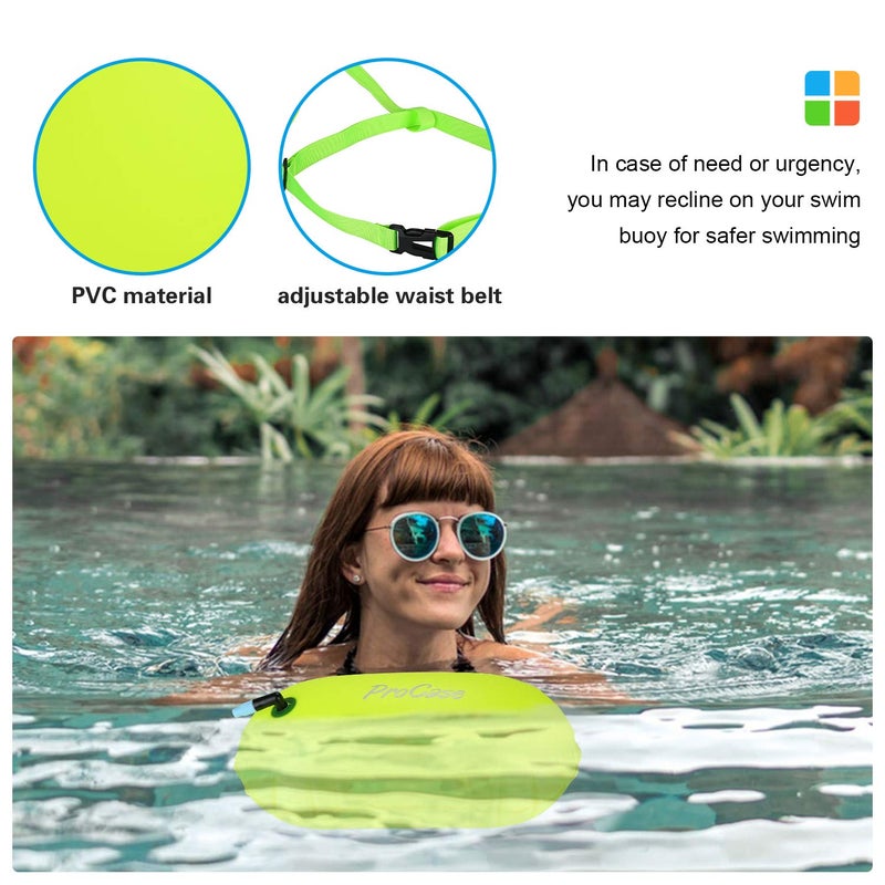 ProCase Swim Buoy Float, Swimming Bubble Safety Float with Adjustable Waist Belt for Open Water Swimmers, Triathletes, Snorkelers, Kayakers, Safe Swim Trainers -Neonyellow - Image 5