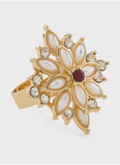 Khizana Pearl Floral  Ring  - Image 1
