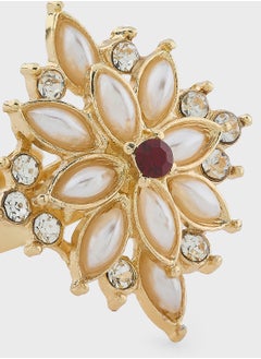 Khizana Pearl Floral  Ring  - Image 2