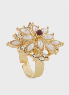 Khizana Pearl Floral  Ring  - Image 4