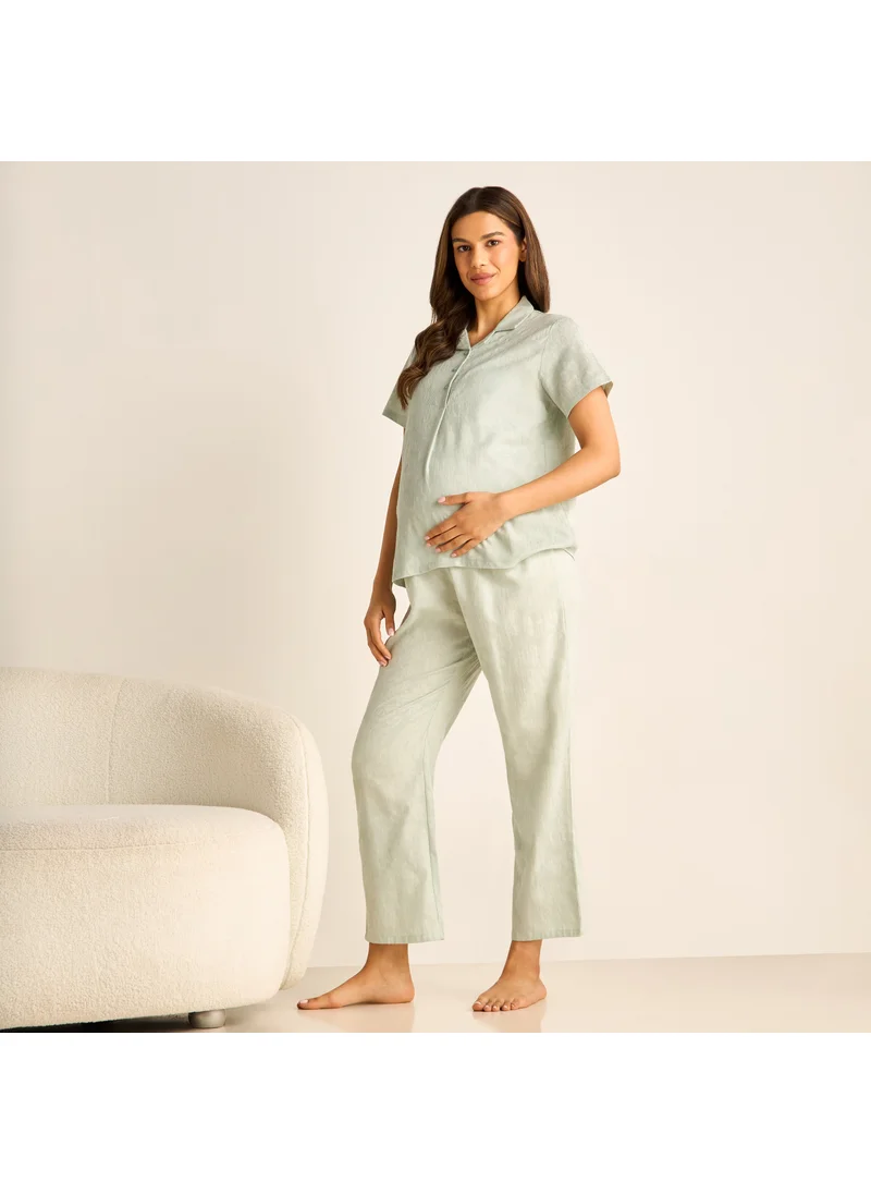 سبلاش فيڤ Textured Maternity Shirt and Pyjama Set