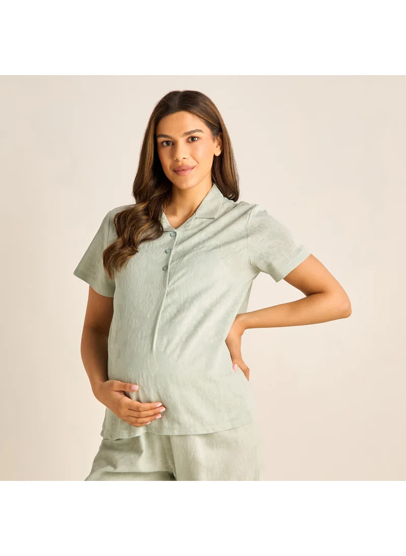 سبلاش فيڤ Textured Maternity Shirt and Pyjama Set
