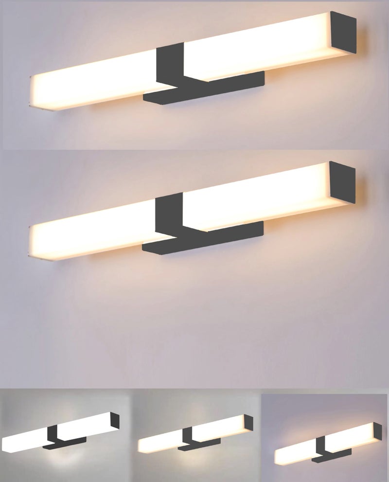 Groeien Pack of 2 | 3 Color 15w Rectangular LED Mirror Picture Wall Light(Warm+Natural+Coolwhite) (2, 13 inch) - Image 1