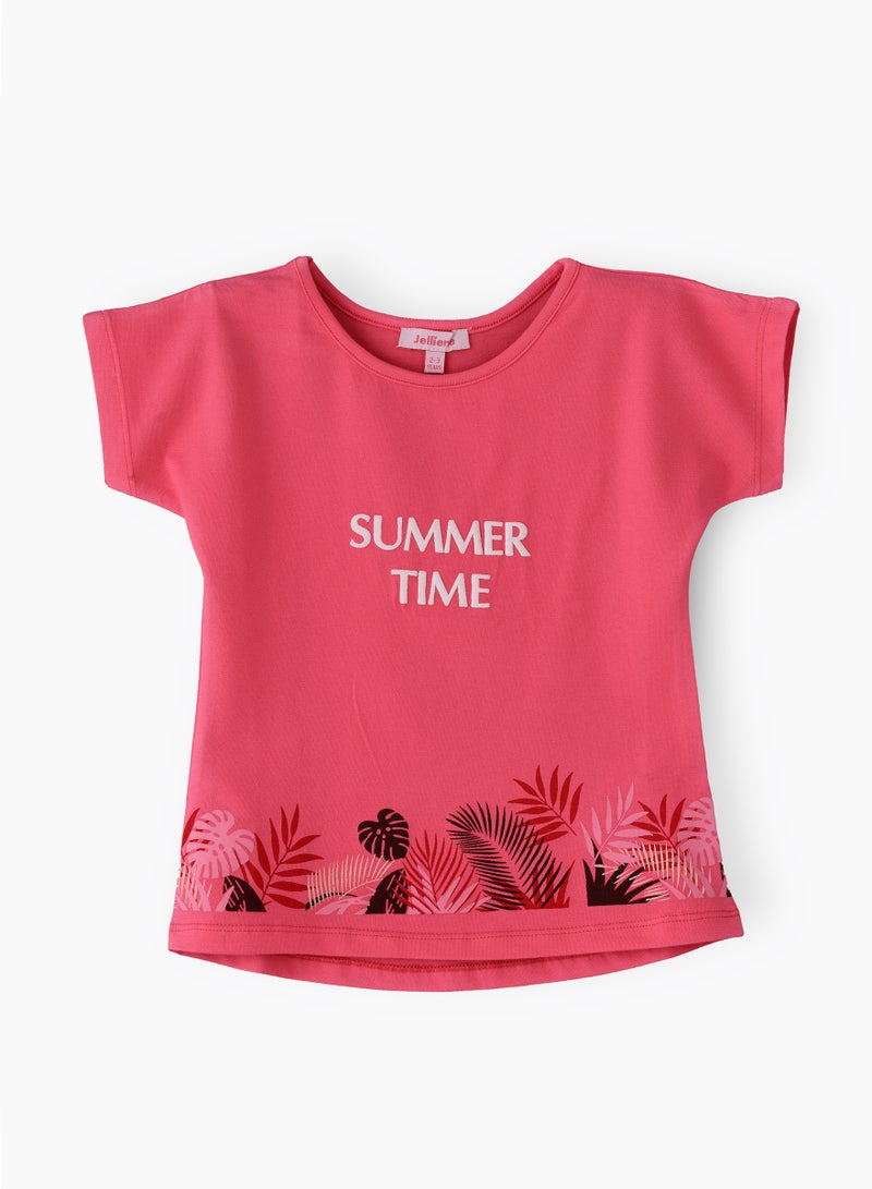 Jelliene Sunshine Squad: Girls' Comfy Cotton Tees Playful & Summer Fun - Image 1