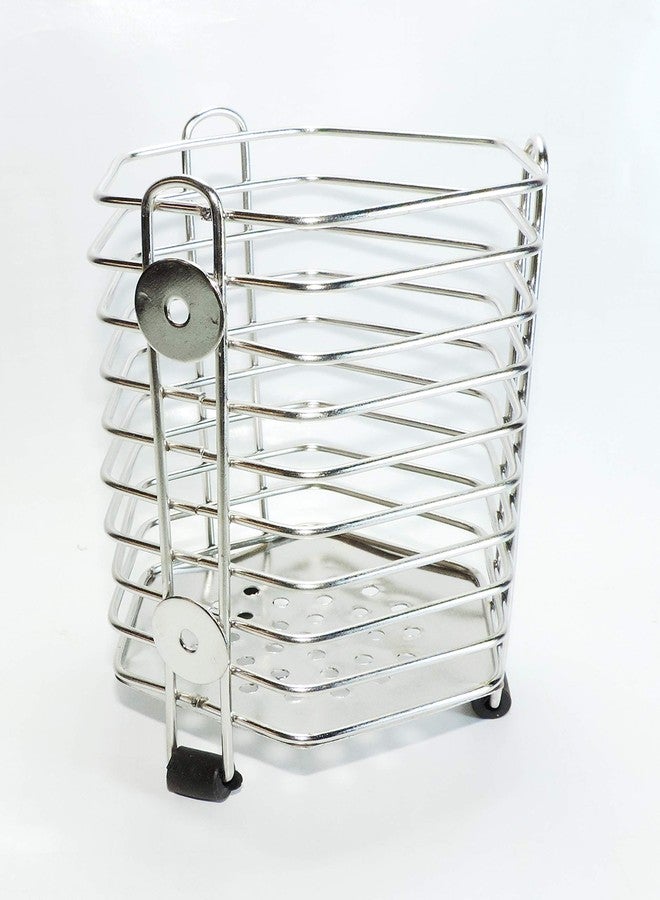 Epraiser Stainless Steel Chrome Plated Hexagonal Shaped Cutlery Stand or SS Wire Cutlery Holder - Image 1
