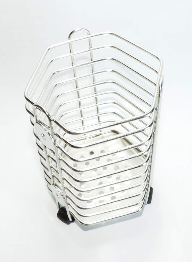 Epraiser Stainless Steel Chrome Plated Hexagonal Shaped Cutlery Stand or SS Wire Cutlery Holder - Image 2