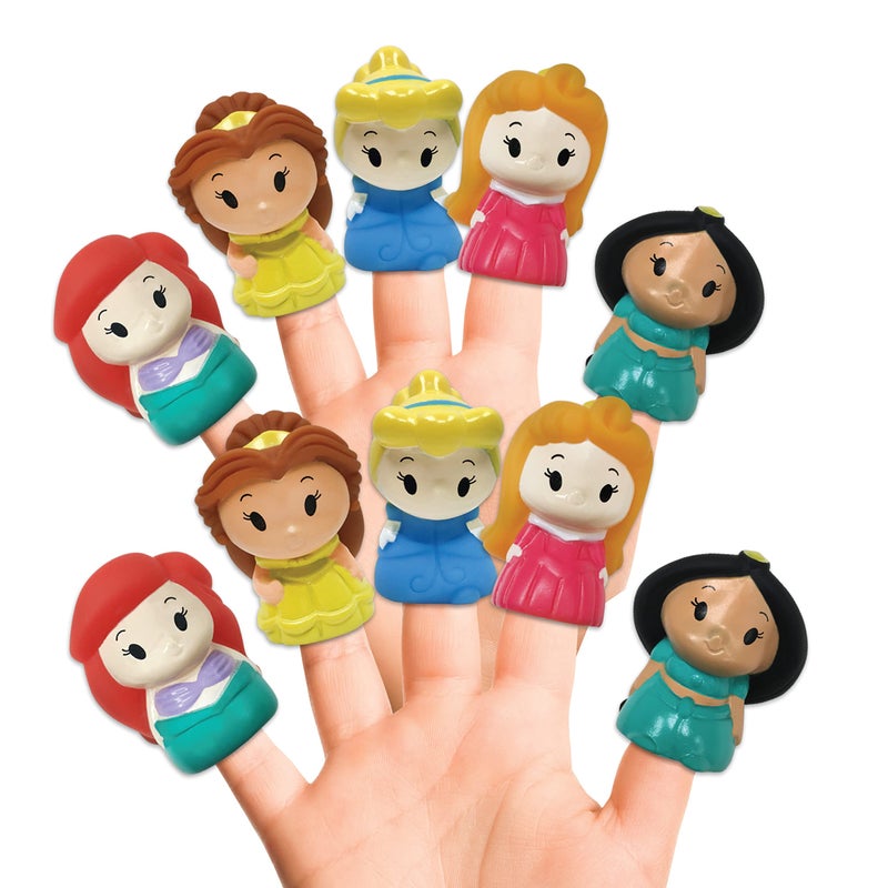 ginsey Disney Princess 10 Pc Finger Puppet Set - Party Favors, Educational, Bath Toys, Story Time, Floating Pool Toys, Beach Toys, Finger Toys, Playtime - Image 1