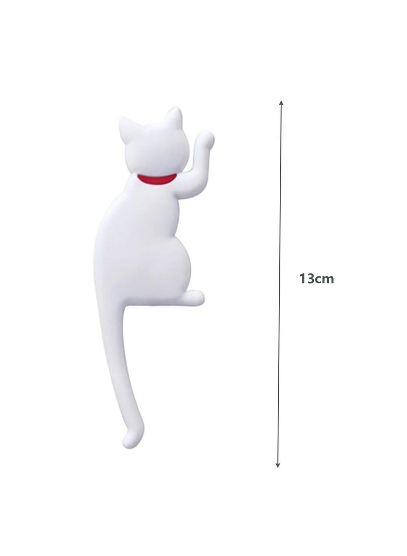 Creative Multifunctional Cartoon Hook, Cute Cat Magnetic Message Sticker, Reusable And Detachable Key Hook, Suitable For Home, Kitchen, Bathroom (Gray Cat) - Image 4