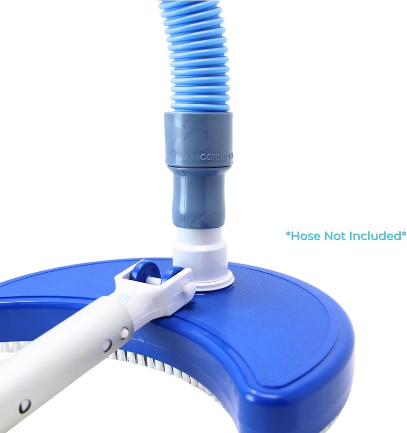 سويم لاين ملحق رأس مكنسة كهربائية يدوية من HYDROTOOLS لحمامات السباحة الأرضية وفوق الأرض | رأس مكنسة حمام سباحة مرجح على شكل نصف قمر مع شعيرات | خرطوم دوار 1-1/4 أو 1-1/2 بوصة | تنظيف زوايا الحطام - Image 5