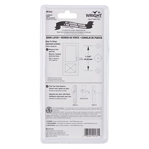 Wright Products - Free Hanging Push Button Door Latch for Screen and Storm Doors, Aluminum Grey - Image 3