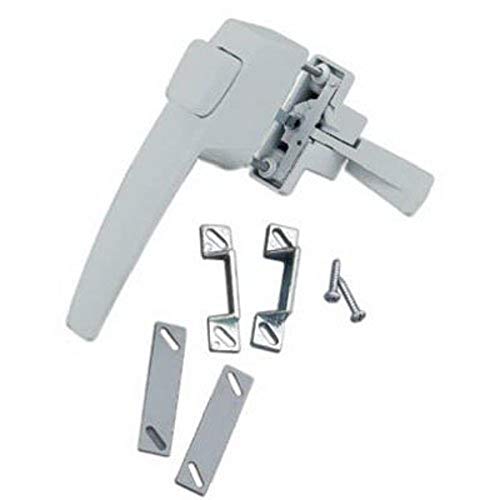 Wright Products - Free Hanging Push Button Door Latch for Screen and Storm Doors, Aluminum Grey - Image 1