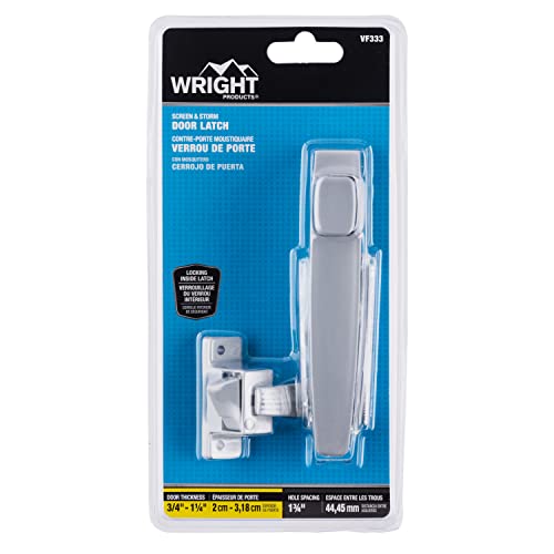 Wright Products - Free Hanging Push Button Door Latch for Screen and Storm Doors, Aluminum Grey - Image 2