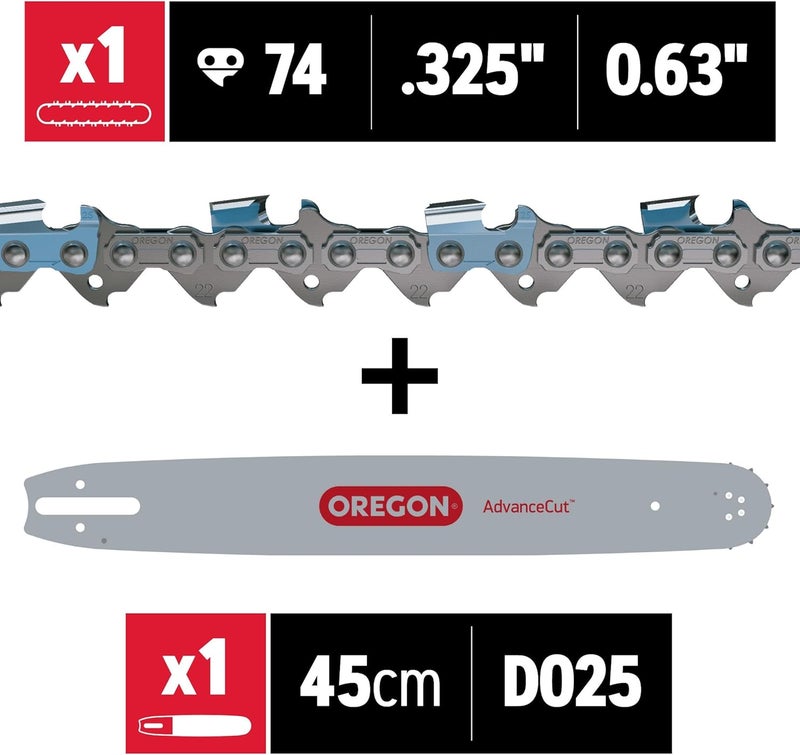 Oregon 105670 Replacement Guide Bar and Chainsaw Chain Combo, 18-Inch, Fits Stihl, Grey - Image 1