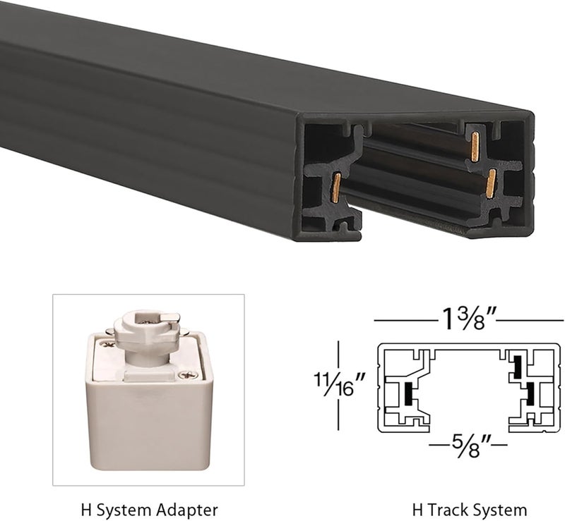 WAC Lighting H Track 120V Live End Power Feed Connector to Power Track from Either End for H Style 3-Wire Track Systems in Black - Image 2