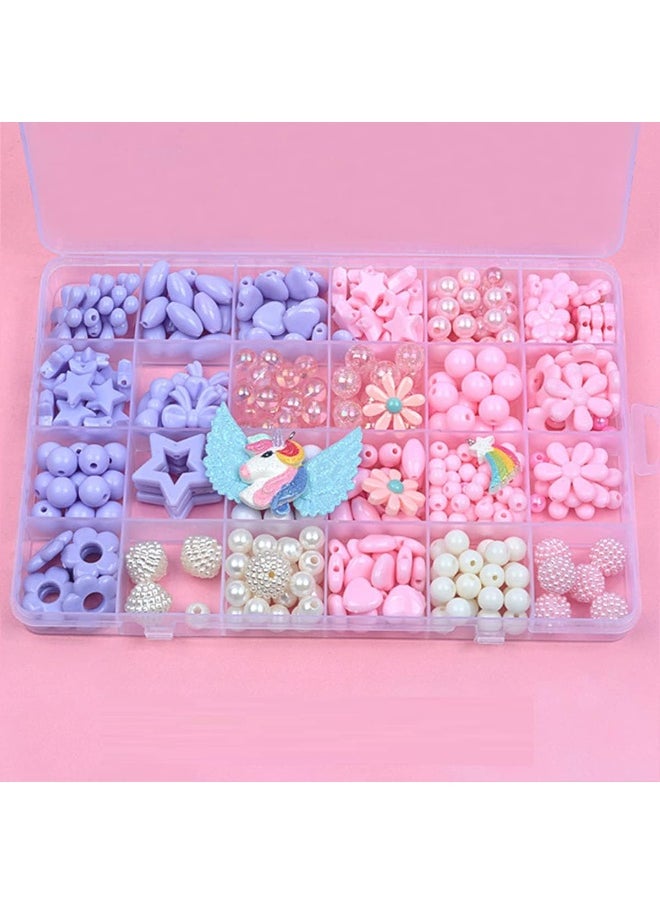 IBAMA - IBAMA 24 Grids Mixed Color Round Heart-Shaped Star-Shaped Oval Flower Beads Colored Beads for DIY Jewelry, Bracelets, Earrings, Necklaces Craft Making Supplies(450pcs) - Image 1