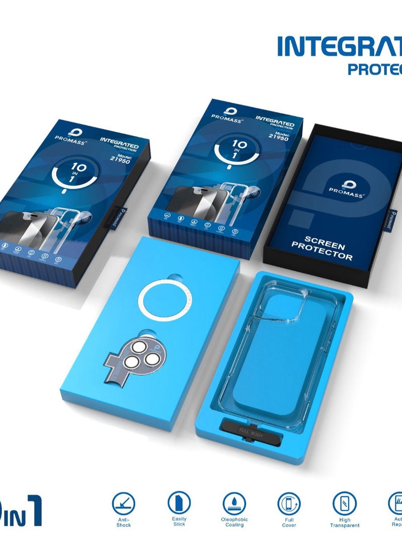 بروماس بكج حماية 10 في 1 المتكاملة مجموعة جديدة لحماية الايفون والمقاومة للصدمات، بمواد عالية الجودة - ايفون 13 برو - Image 3