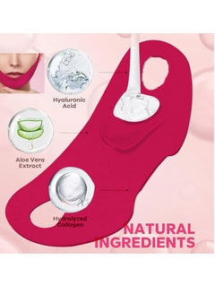 Rosarden V Line Lifting Mask Chin Mask, Hydrogel Collagen Mask With Aloe Vera & Seaweed, Chin Lift, Firming Skin, Anti-Wrinkle Face Masks, 3 Pieces  - Image 3