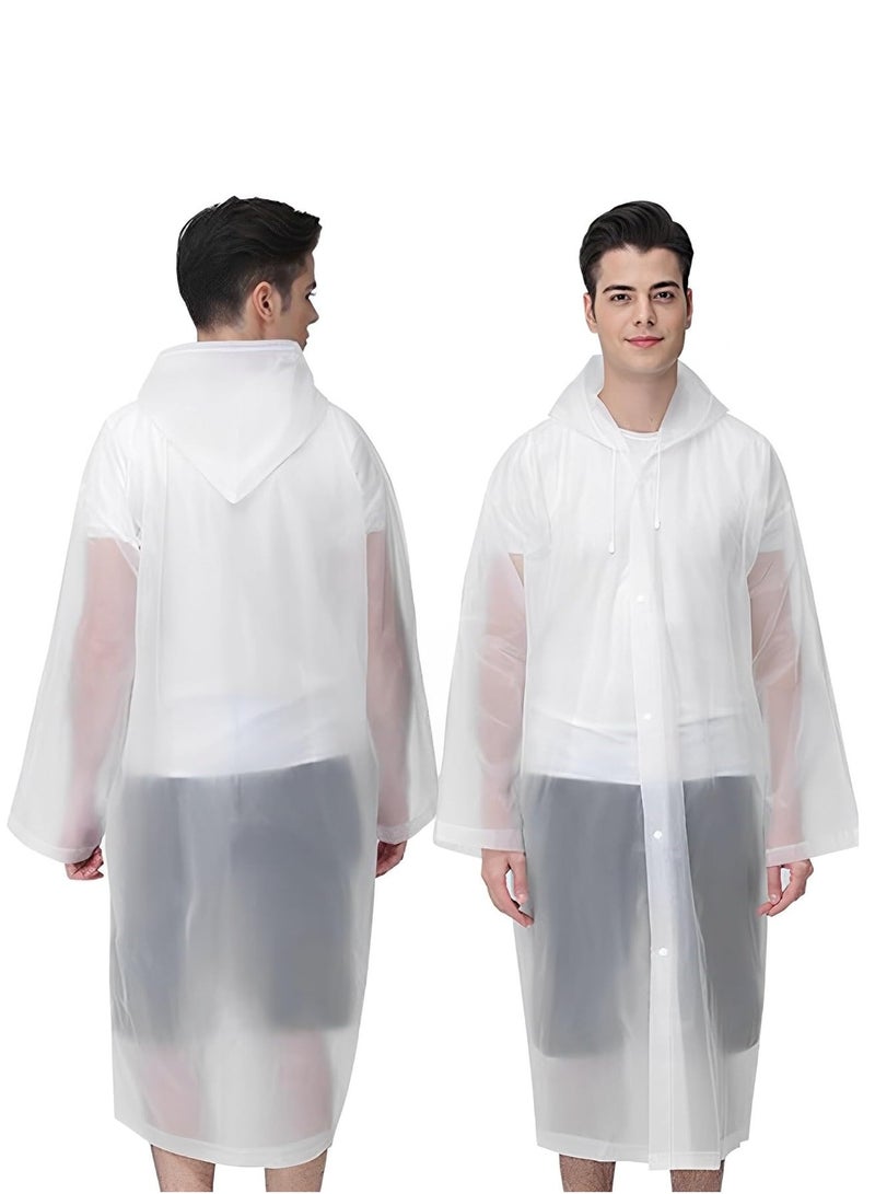 LIMOS Rain Ponchos for Adults Reusable, 2 Pcs Raincoats Emergency for Women Men with Hood and Drawstring - Image 4