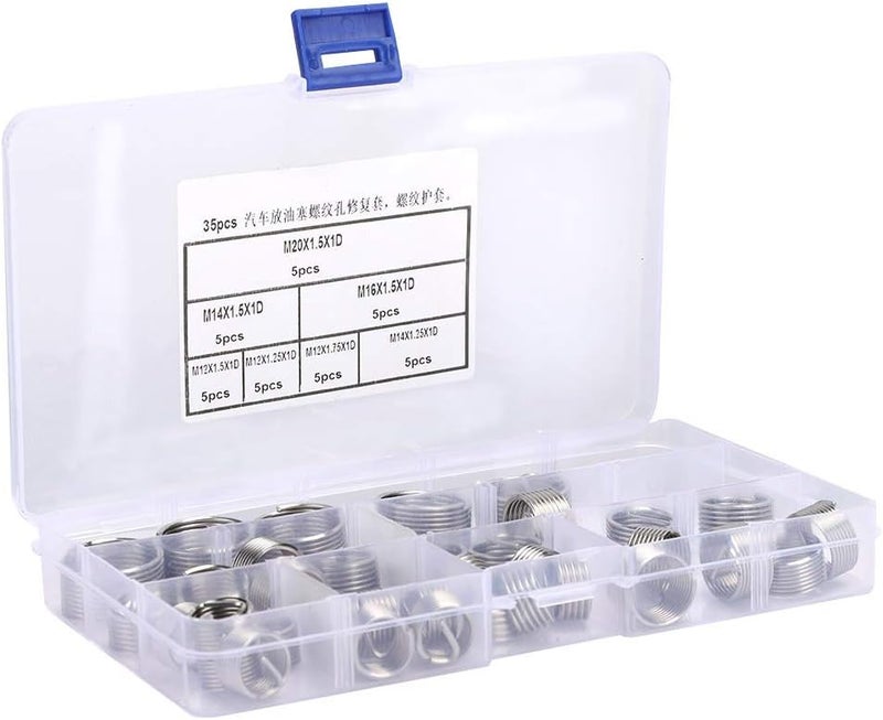 35PCS Car Drain Plug Thread Repair rt Kit, Thread Tap rtion Tool Set, less Steel rt Hardware Repair Tools for Metric and Inch Threaded Hole Conver, - Image 2