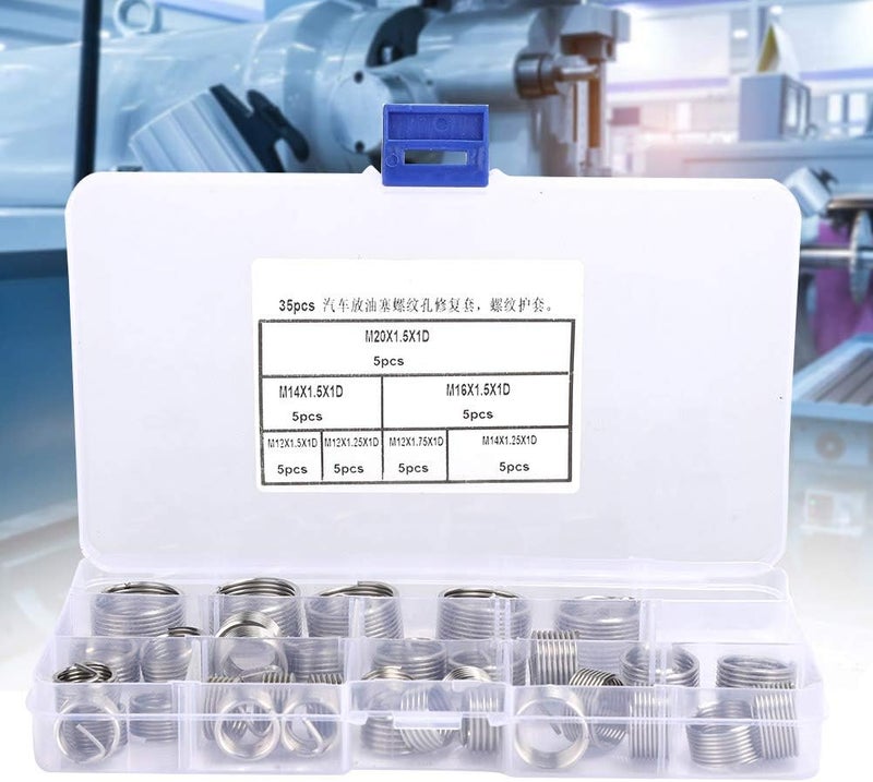 35PCS Car Drain Plug Thread Repair rt Kit, Thread Tap rtion Tool Set, less Steel rt Hardware Repair Tools for Metric and Inch Threaded Hole Conver, - Image 5