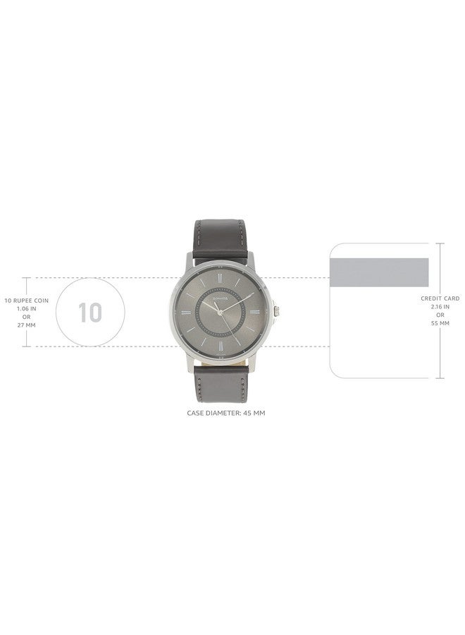 سوناتا ساعة سوناتا كوارتز أنالوج بمينا رمادية وسوار جلدي للرجال - NS77083SL06W - Image 3