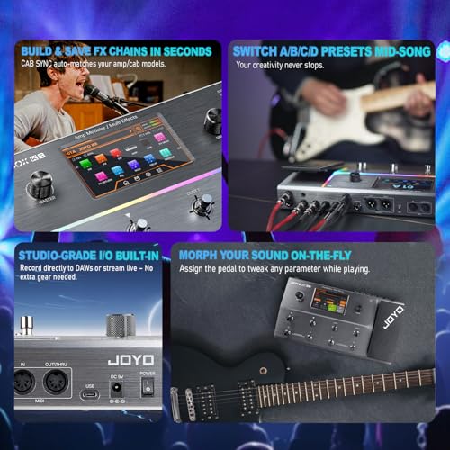 JOYO Guitar Multi-Effects Processor Pedal with 5" Touchscreen, 160+ Effects, 400 Presets, Amp Modeling, IR Loader, Drum Machine & USB Audio Interface All-in-One Pedalboard for Studio/Live (GEM BOX K8) - Image 5