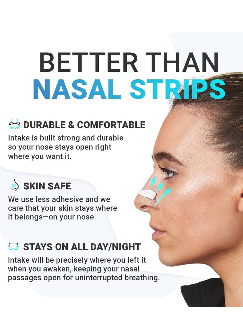 MJZ 15 Count Intake Breathing Nasal, Nasal Strip Starter Kit, Boost Oxygen Intake, Reduce Snoring, Improve Sleep Quality, Sweat Resistant, Skin Safe Nasal Strips, Extra Strength Snoring Solution, White  - Image 4