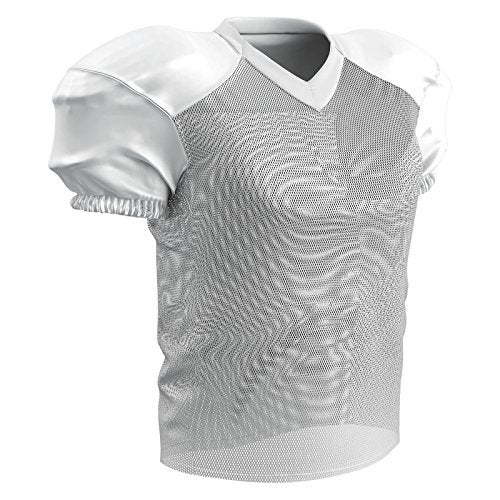 Champro Time Out Polyester Practice Football Jersey, White, Adult Medium - Image 1
