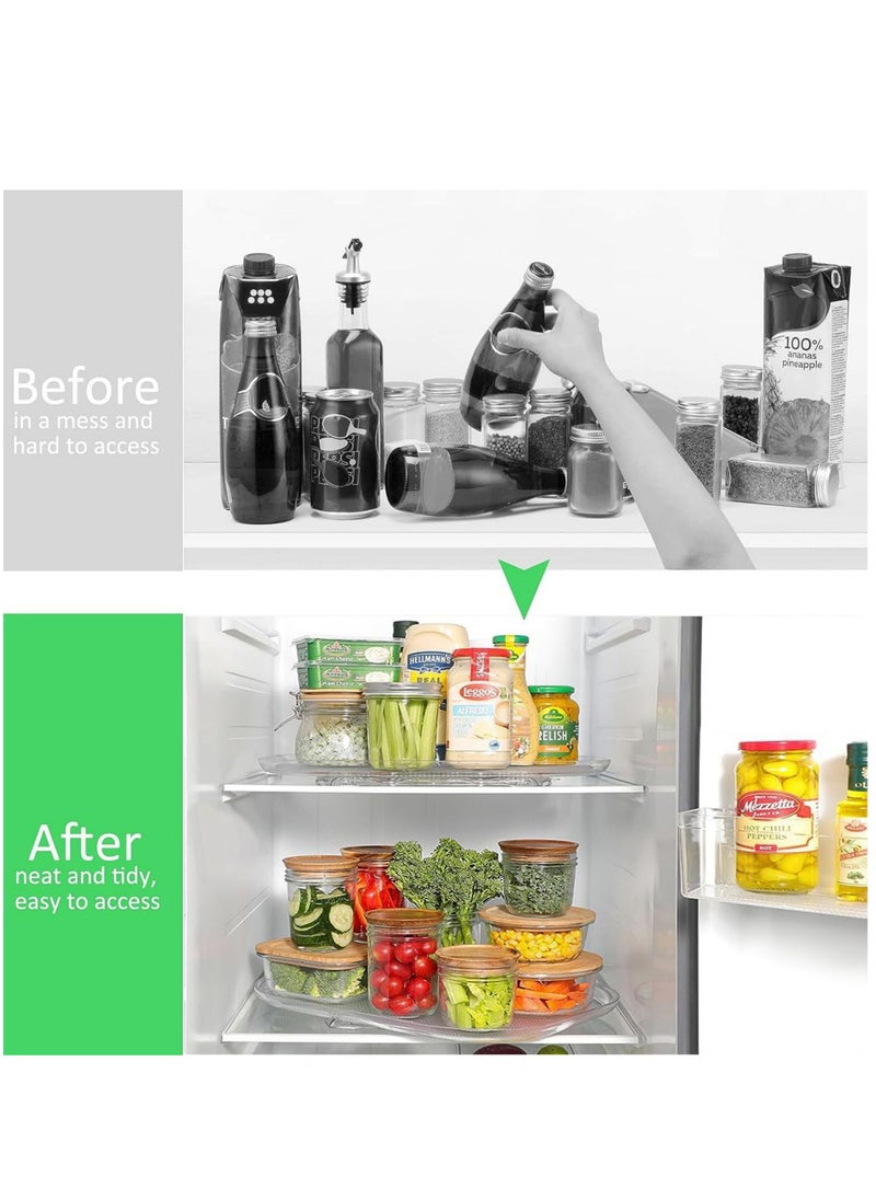 Arabest - Lazy Susan Turntable Organizer for Refrigerator 15.67'' Clear Rectangular Fridge Organizer Storage Lazy Susan for Cabinet Table Pantry Kitchen Countertop - Image 1