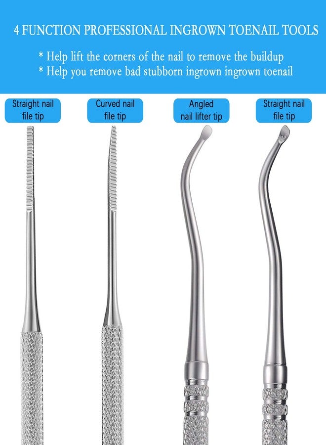 YINYIN 2PCS Ingrown Toenail File and Lifter with Storage Case,YINYIN100% Stainless Steel ingrown toenail Tool,Double Sided Professional Grade Nail Cleaner Tool - Image 3