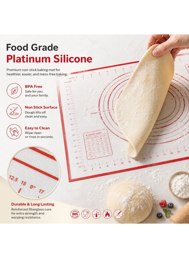 San Yi Silicone Baking Mat 50 x 60 cm, Non Slip Heat Resistant Dough Rolling Mat With Measuring Guides - Image 3