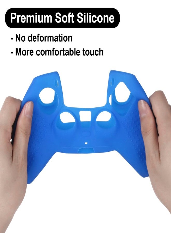 GameXcel Silicone Controller Covers Compatible with PS4 Controller - 2 Pack of Anti-Slip Protector Controller Skin Case- with 4 Pairs Thumb Grips - Red & Blue - Image 4